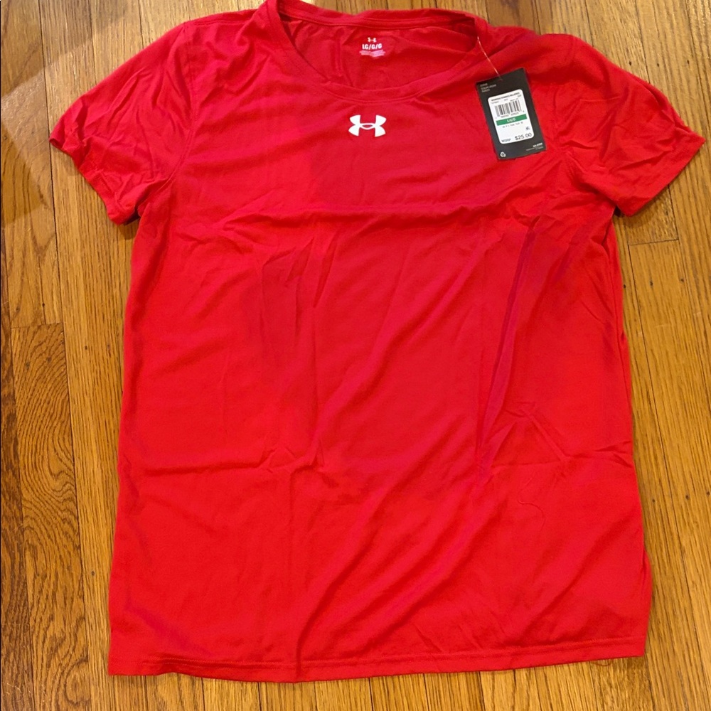 Under Armour Women's Bright Red Short Sleeve Tee